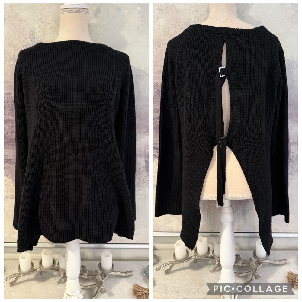 FATE by LFD Black Open-Back Sweater size Medium